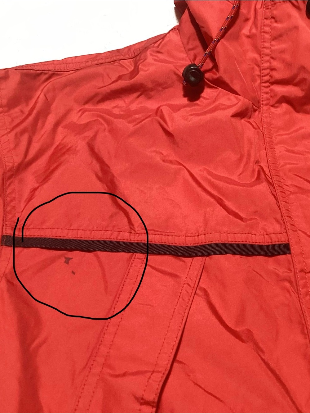 Eddie Bauer Size XS Red Windbreaker Hooded Jacket Front Zip Closure - Picture 8 of 8